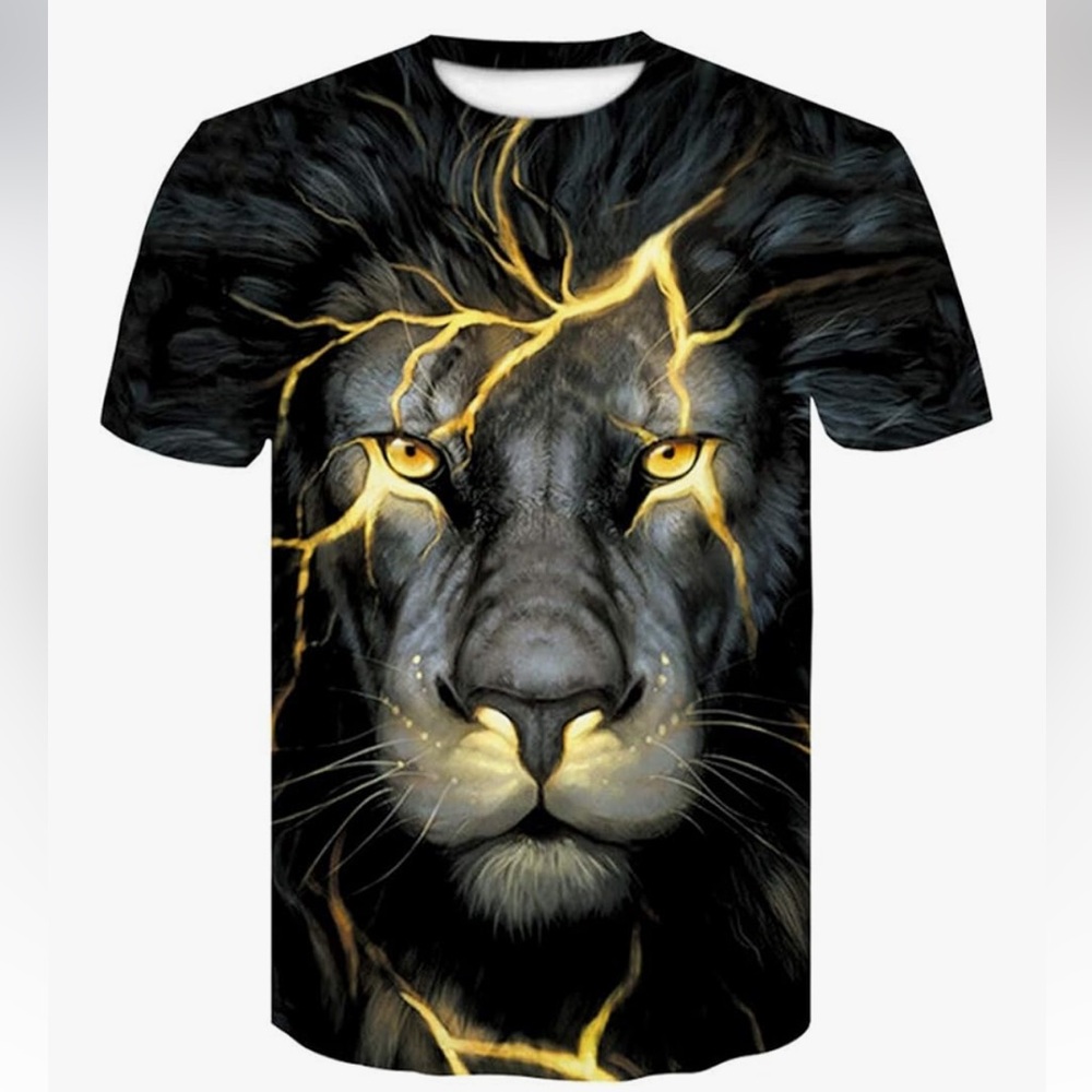 Lion Lightning Short Sleeve Shirt Size
